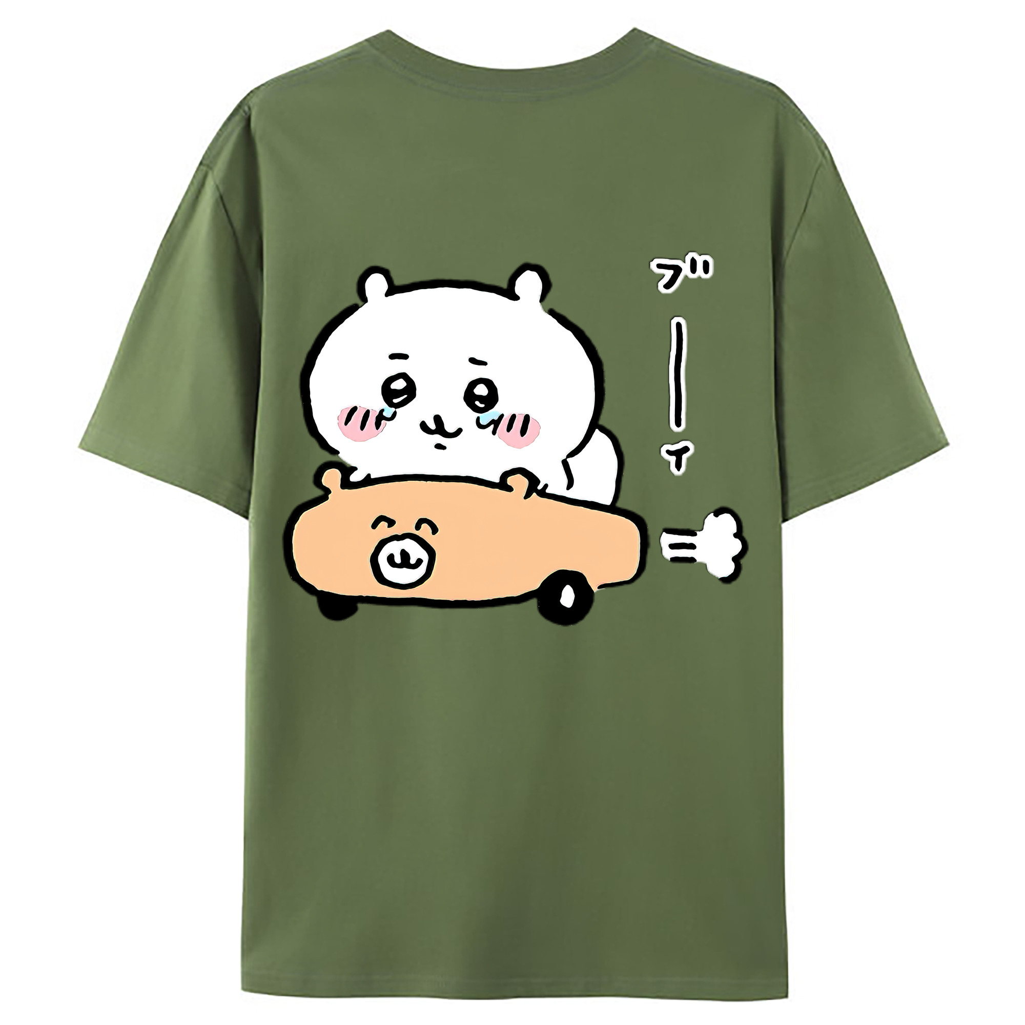 （画像用） ちいかわ ちいかわ Chii-kawa chiikawa 綿100％ メンズ半袖Tシャツ（バックプリント） 通気性